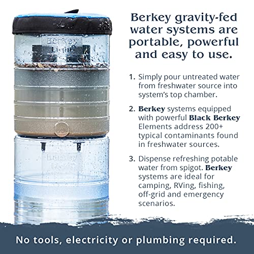 Berkey Water Filter System With 2 Black BB9-2 Filters Brand New